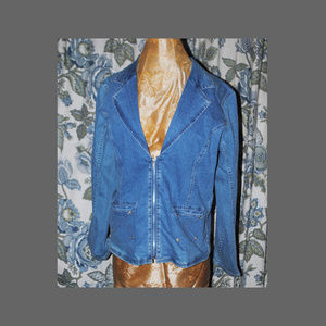 Like New DENIM & CO. Zip-Up Jean Jacket Sz M 10-12